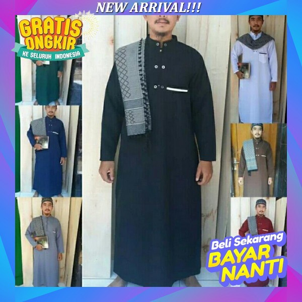 Kemeja Koko Original Hilwa Seragam Hadroh Lengan Panjang Pria Dewasa Matt Katun Toyobo Warna Lilac B