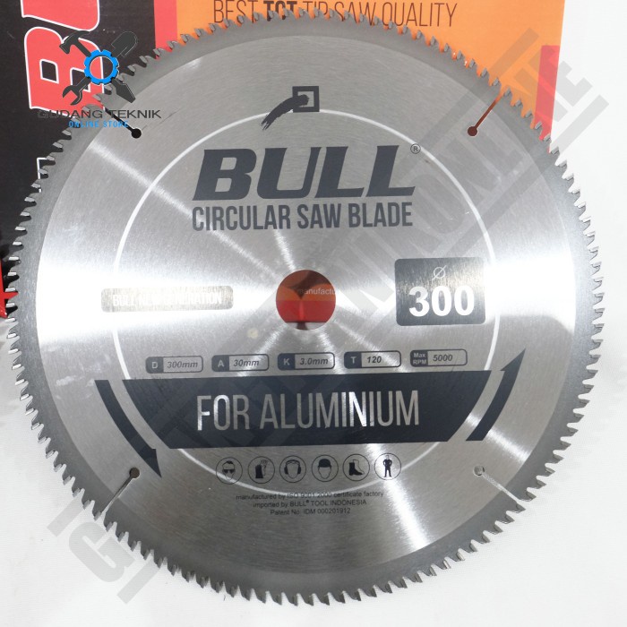 Mata Pisau ALUMINIUM 12&quot; Circular Saw 30mm 100T 120T BULL / Mata Gergaji Circle 12 Inch 100T 120T Circular Saw Blade BULL