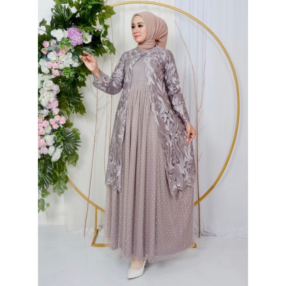 Gamis Cardigan Syabira Bordir Original Butik