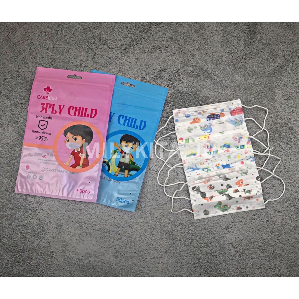 MASKER ANAK MOTIF 3PLY COWOK CEWEK EARLOOP MURAH