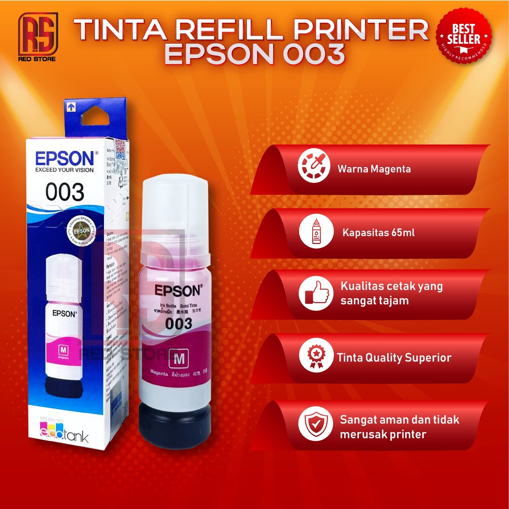 1 SET 4 PCS Tinta Epson 003 For Printer L3110 L3150 L5190 L1110 L3100