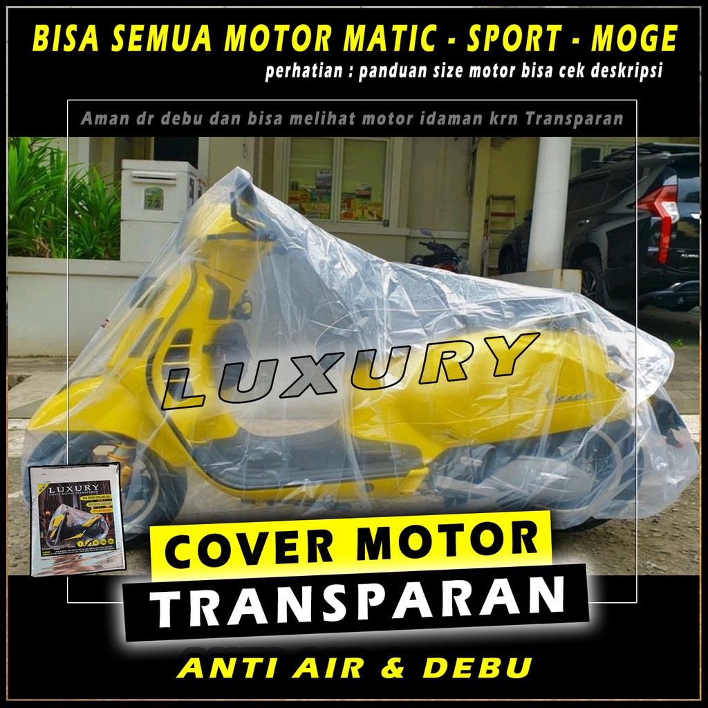 Cover Sarung Motor Plastik Transparan Waterproof Anti Air 10b
