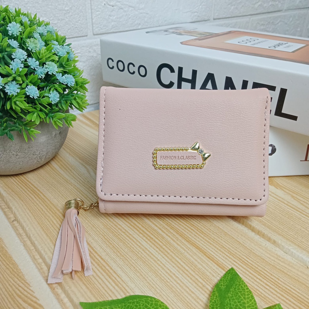 Dompet Lipat Wanita Zipper Fashion Style Korea Dompet Cewek Mini Multifungsi Women Wallet PU Satu7an D78