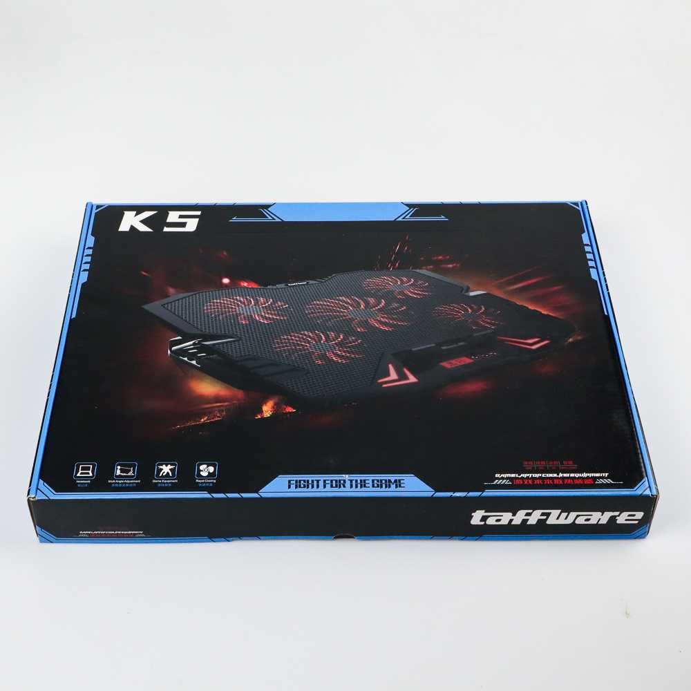 Cooling Pad Laptop 5 Kipas LCD Screen Display Alas Pendingin Laptop 6 Speed Adjustable 2 USB Port