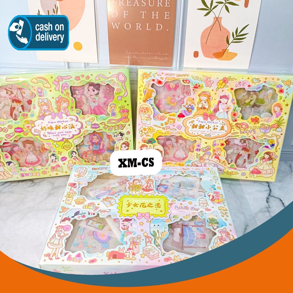 

Sticker BOX SENMU MASU MOMO Isi 32 lembar Kode XM-CS Set Daily Manual Cute Pattern Decorative Tape Sticker Gift CRAFT