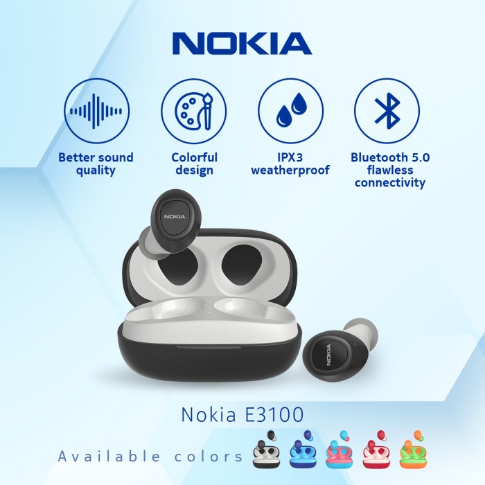 NOKIA ESSENTIAL TRUE WIRELESS TWS EARPHONE E3100 - BLACK