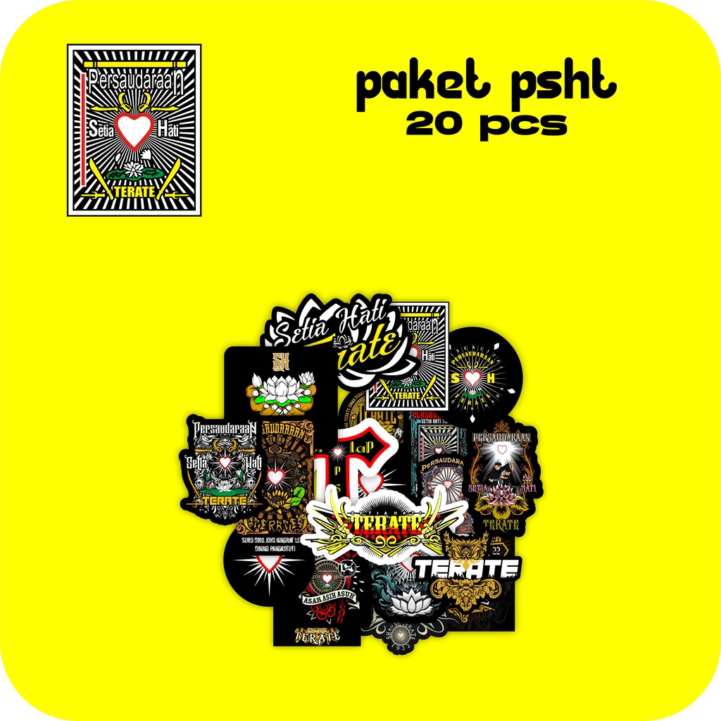 

PAKET STIKER PSHT ISI 20 PCS BAHAN GRAFTAC ANTI AIR BERKUALITAS STIKER BRAND STIKER DECAL RACING STIKER TUMBLER