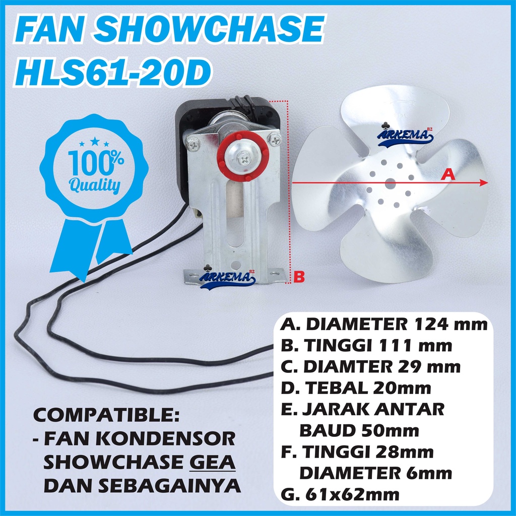 FAN KULKAS HLS61-20D GEA SHOWCHASE | UNIVERSAL FAN SHOWCHASE GEA