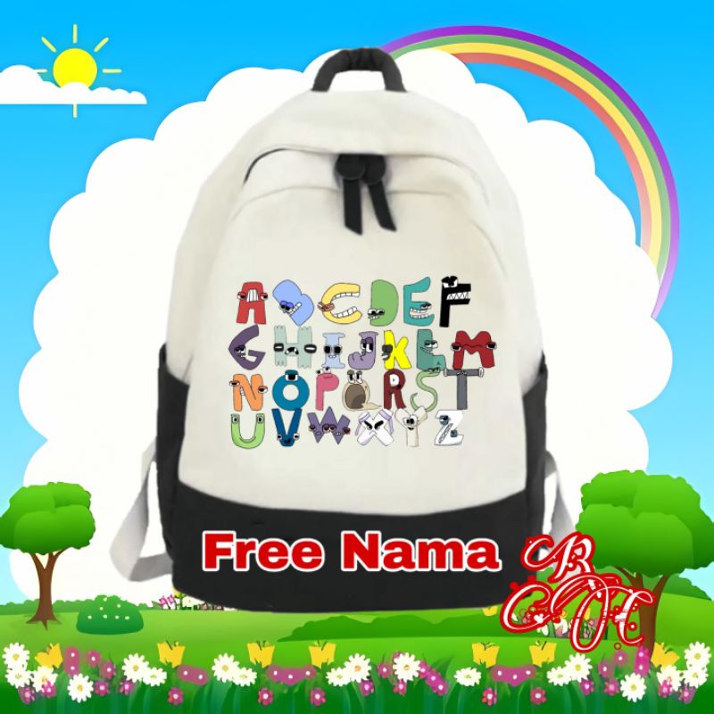 tas alfabet lore tas anak sekolah