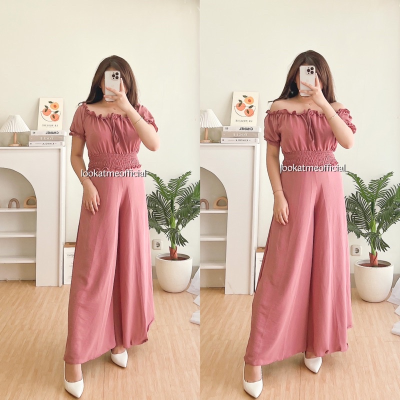 Kaori One Set Wanita - Bahan Crinkle Atasan dan Bawahan 6881