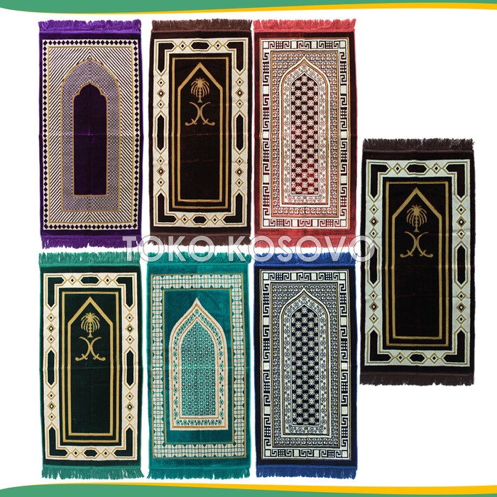 Sajadah Sajadah Turki MARHABA Classic Midi 53x105cm Beludru - Oleh Oleh Haji - Biru, Atau Biru(C0K9)