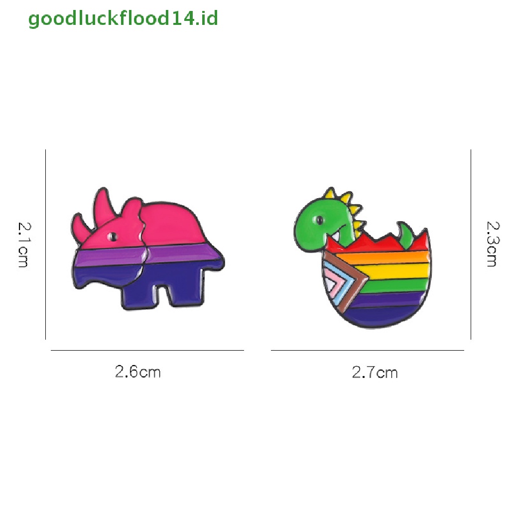 [GOOGFOUR] Hujan Dinosaurus Enamel Pin Custom Rhino Bros Kerah Lencana Kartun Bergaris Hewan Perhiasan Hadiah Untuk Teman Anak [TOP]