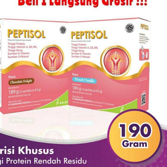 

Promo | TD4 | Peptisol 190gr vanila coklat / susu nutrisi pasca operasi atau sakit