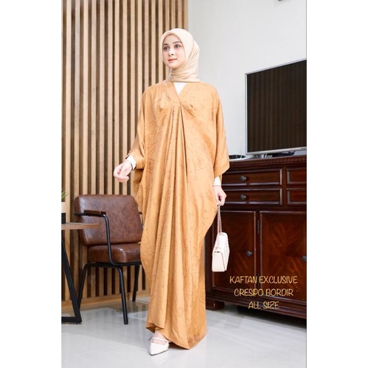 Terbaru , Gamis Kaftan  Katun Crespo Bordir , Original Kamari , Gamis Kasual Wanita muslimah , Jumbo