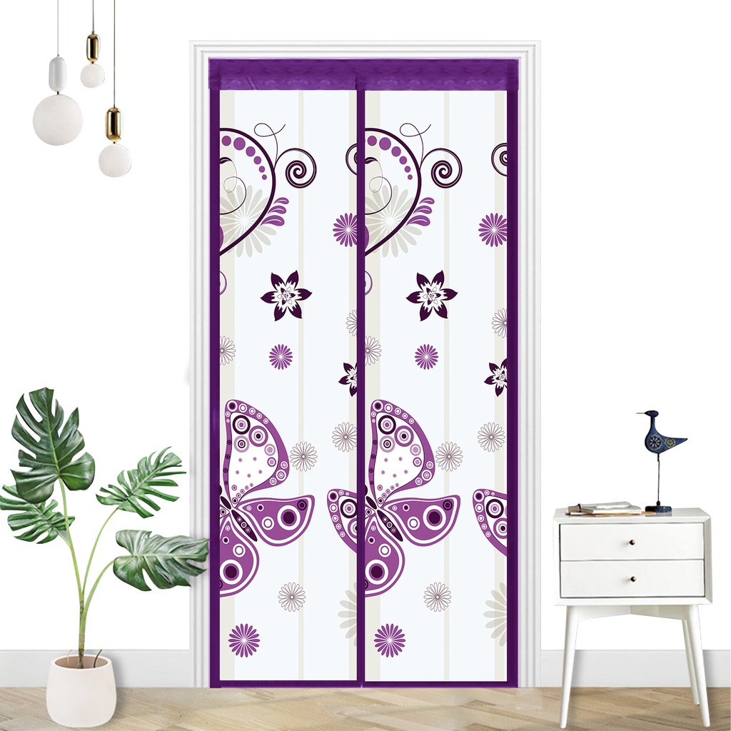 Tirai Magnet Ungu Elegan Untuk Ruangan Ber-AC Bahan PEVA Ukuran 210cmx100cm M3A-06 Tirai Magnet Terpopuler