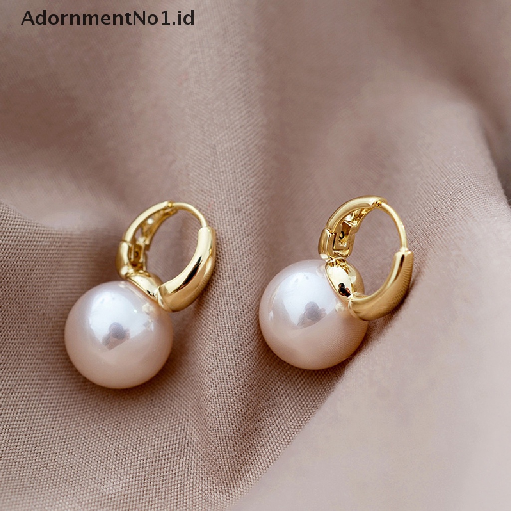 [AdornmentNo1] 1pasang Baru Sederhana Mutiara Studs Hoop Earrings Untuk Wanita Fashion Geometris Lingkaran Temperamen Anting Pesta Pernikahan Perhiasan Hadiah [ID]