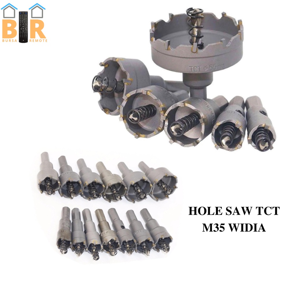 Mata Bor Hole Saw TCT Widia M35 Besi Metal Carbide HSS 15MM - 25MM