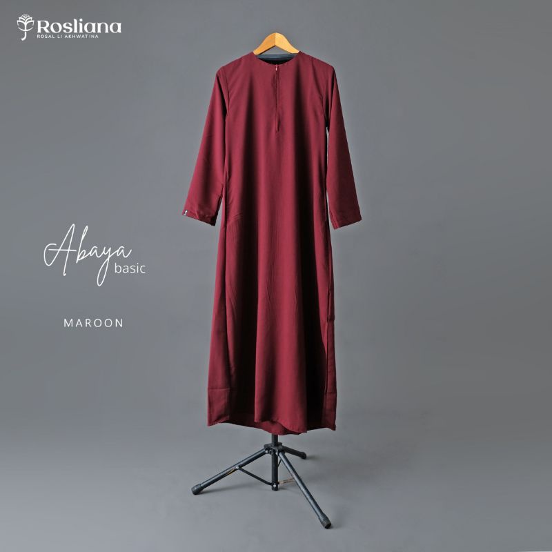 ABAYA BASIC ROSLIANA DRESS LONGDRESS GAMIS MUSLIM PEREMPUAN WANITA AKHWAT BUSANA