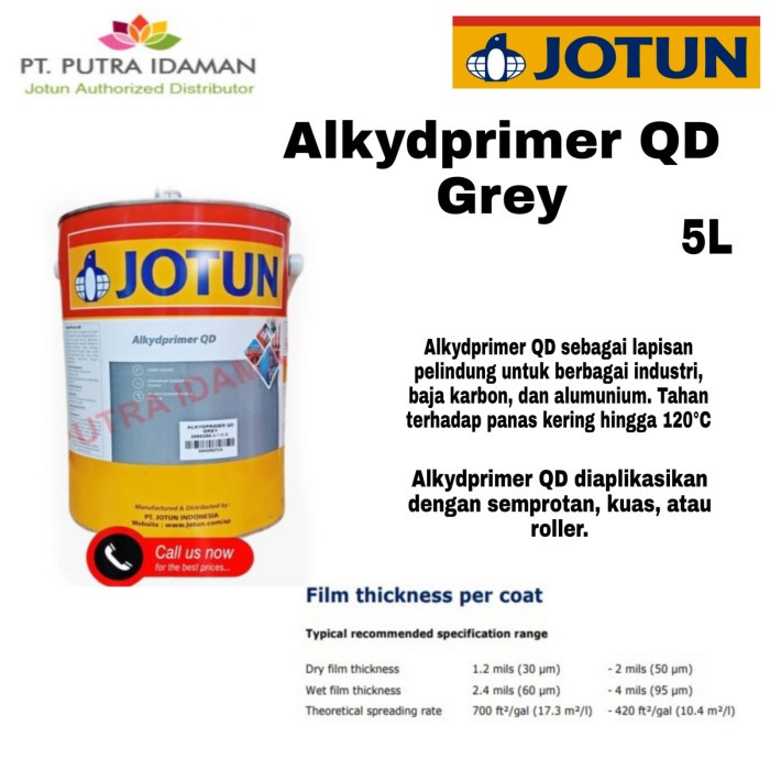 "'''] JOTUN CAT KAPAL / ALKYDPRIMER QD GREY 5 LTR / CAT KAPAL MENI BESI