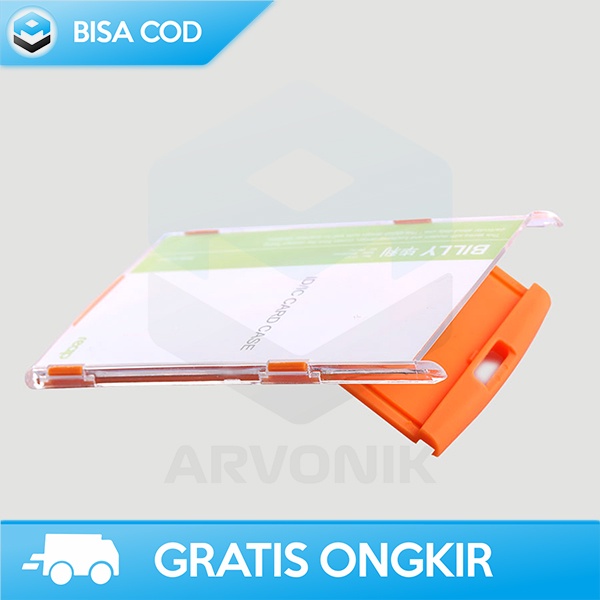 NAMETAG AKRILIK LANYARD ID CARD HOLDER VERTIKAL 63x98MM TEMPAT KARTU