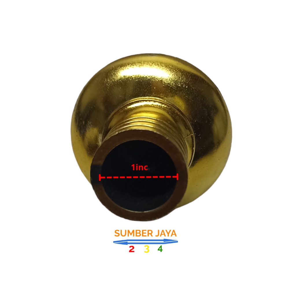 END CUP GORDEN TUTUP BATANG GORDEN PAGODA GOLD MOTIF KETUPAT