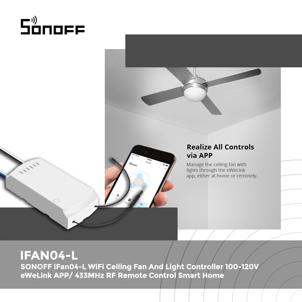 Sonoff Smart Switch WIFI Ceiling Fan Smart Home dan remote