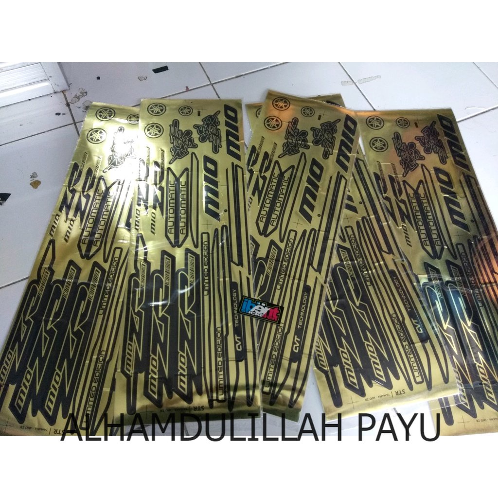STIKER striping mio zr  thailand gold  grafis hitamm POLET BODY PLISIR