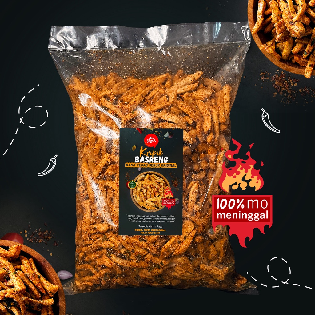 

1 Kg Yasnack Premium Basreng Pedas Jeruk 1 Kg/1000 gr