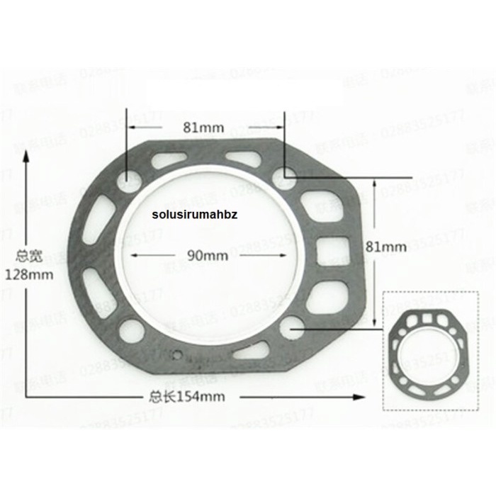 RING KARET DIESEL U DONGFENG 128X154MM SILINDER SIL SEAL HITAM MOLEN