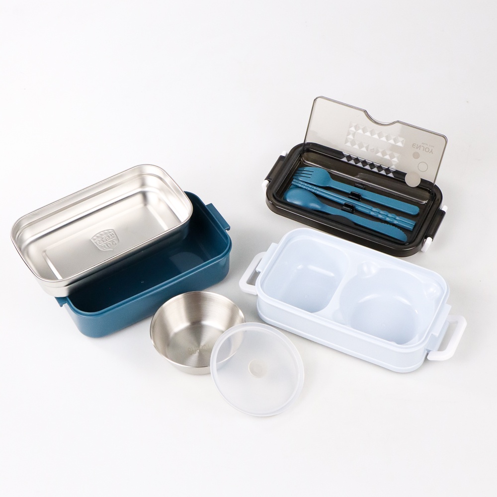 SDGRP Kotak Makan Lunch Bento Box Food Container Double Layer Soup Bowl - JT-008 - Blue