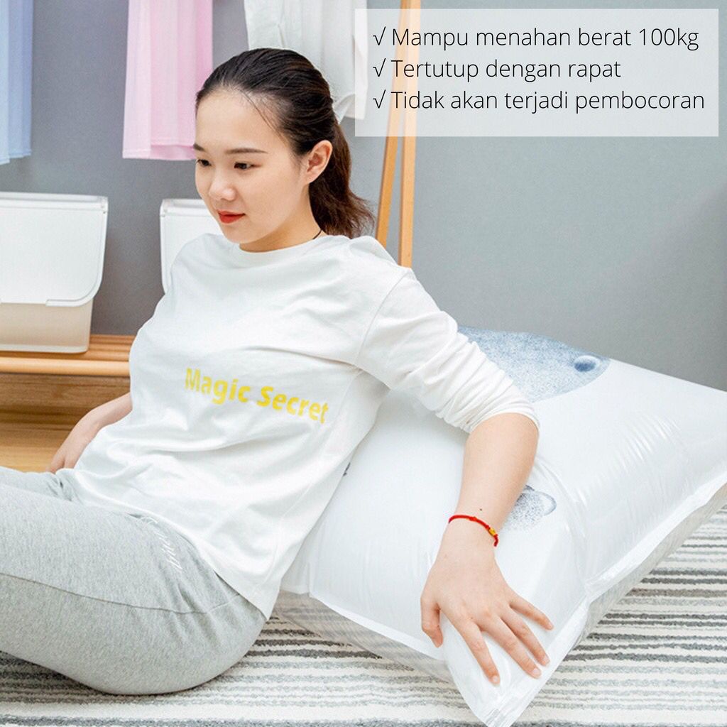 LEXJAKARTA  Vacuum Compression Bag Kantong Plastik Vakum Travel Pakaian Selimut Vakum Kantong Pakaian Vacuum Bag Plastik Vacum Baju Laundry