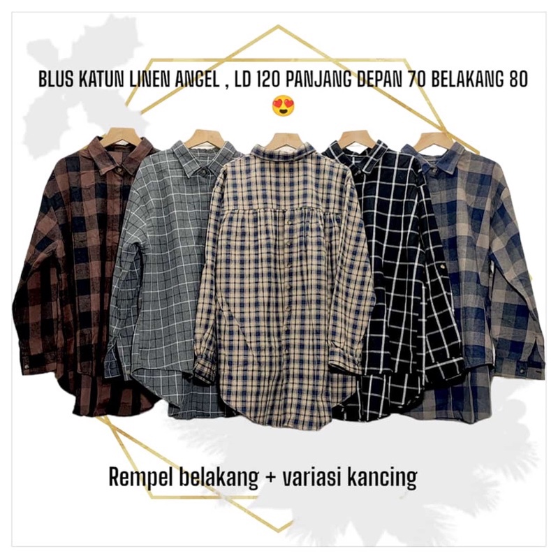 Blus Flanel Kancing Belakang