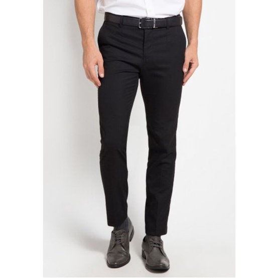 CELANA KANTOR FORMAL PRIA SLIMFIT BAHAN DASAR KAIN WOLL HITAM NAVY ABU COKSU