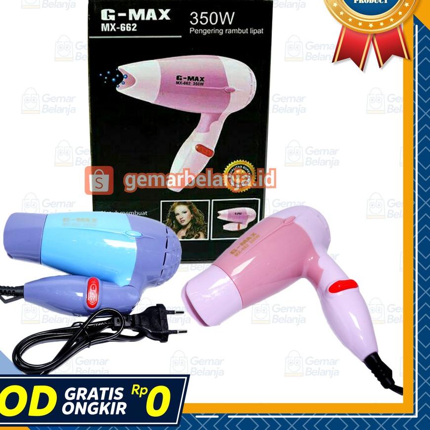 Sale | HJ6 | gemarbelanja.id GMAX Hair Dryer Mini Lipat Low Watt hairdryer pengering rambut Ukuran K