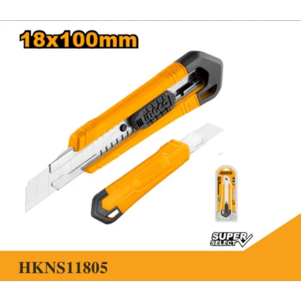 

dds480 Pisau Cutter Besar AutoLock (18mm) INGCO HKNS11805 Cuter Pemotong Cut