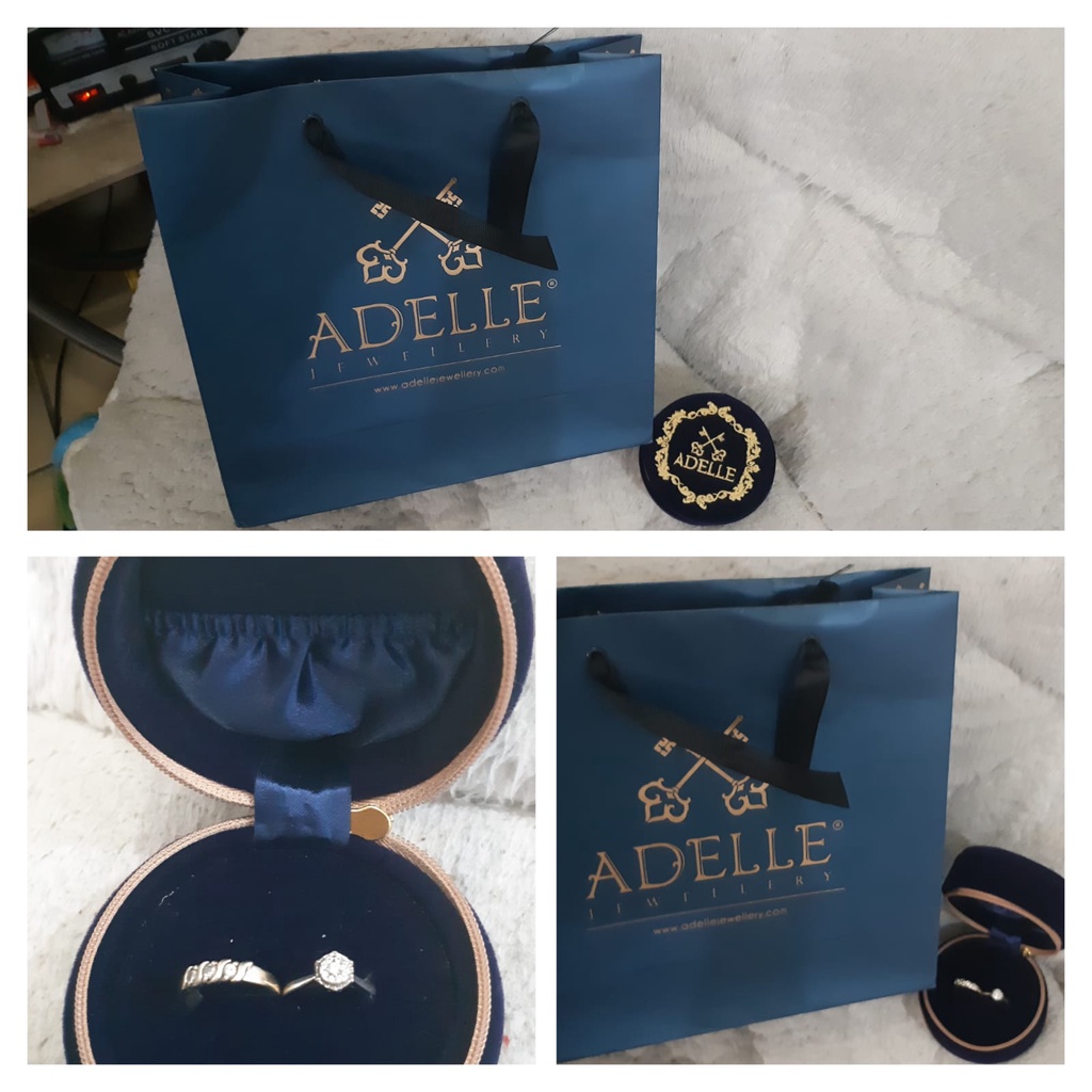 Box Tas Adelle Jewellery cincin dua pasang