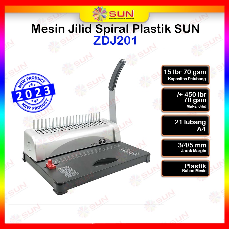 Mesin Jilid Spiral Plastik A4 ZDJ201 / ZDJ202