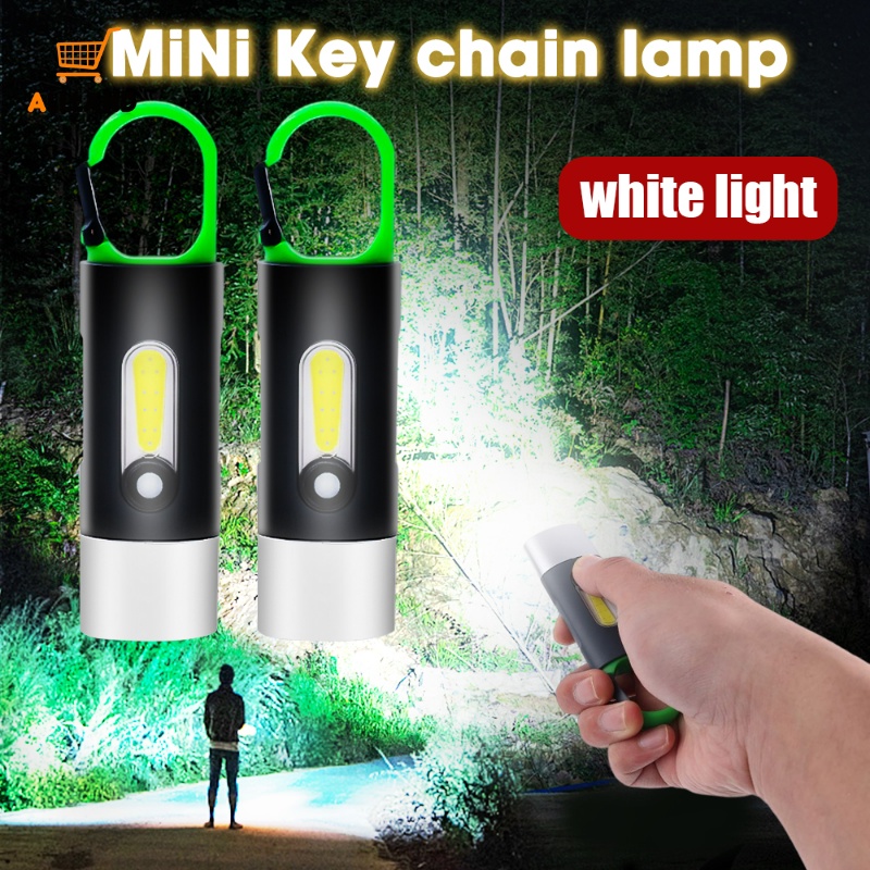 Senter Lampu Kuat Mini Portabel/Lampu Kerja Gantungan Kunci USB Rechargeable/LED Outdoor Camping Waterproof Torch