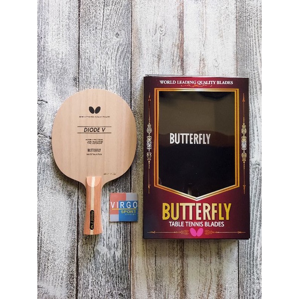 Butterfly DIODE V kayu blade bet pingpong 100%ORIGINAL