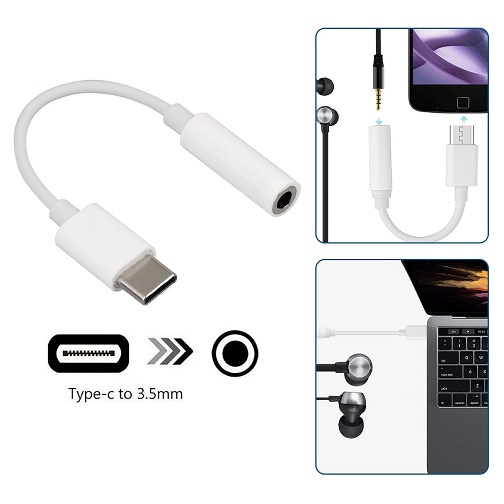 Aux Cable USB Tipe-C To Jack 3.5mm Audio Kabel Adapter Konektor Type C Headset Handsfree Headphone Cord Hi-Fi