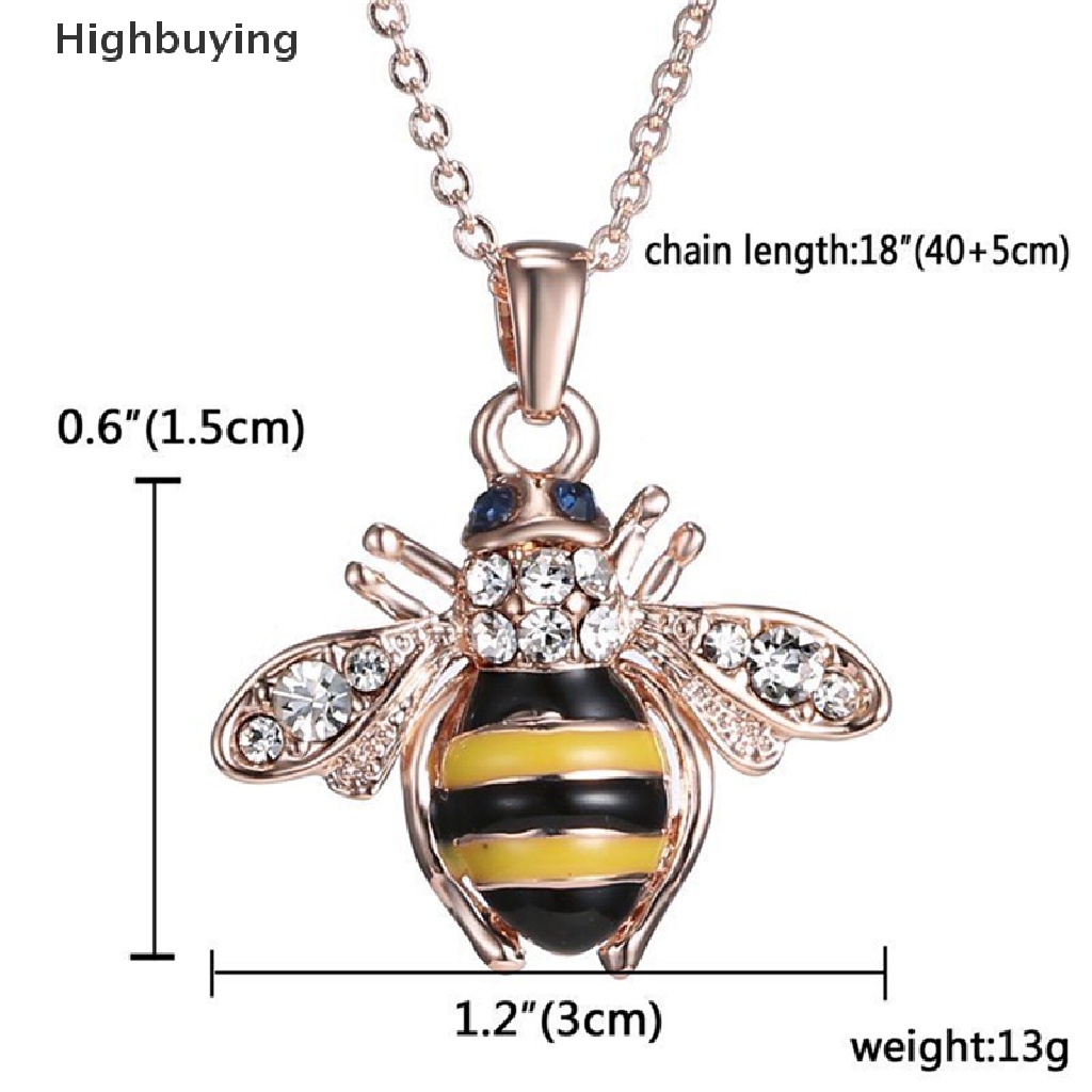 Hbid Chic Lucu Wanita Ladies Honey Bumblebee Lebah Kristal Liontin Rantai Kalung Glory