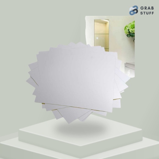 [9 PCS] Sticker Dekorasi Hiasan Dinding 3D Model Cermin Square Mirror / Wallpaper Dinding Kaca Cermin Hiasan Dinding Rumah Cafe Kamar Aesthetic Estetik Anti Pecah Kuat / Hexagon Mirror Acrylic Kaca Akrilik Aesthetic Wall Decoration Stiker Tempel Dinding