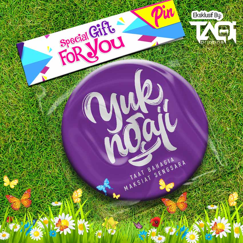Pin Dakwah Yuk Ngaji Size 75 mm