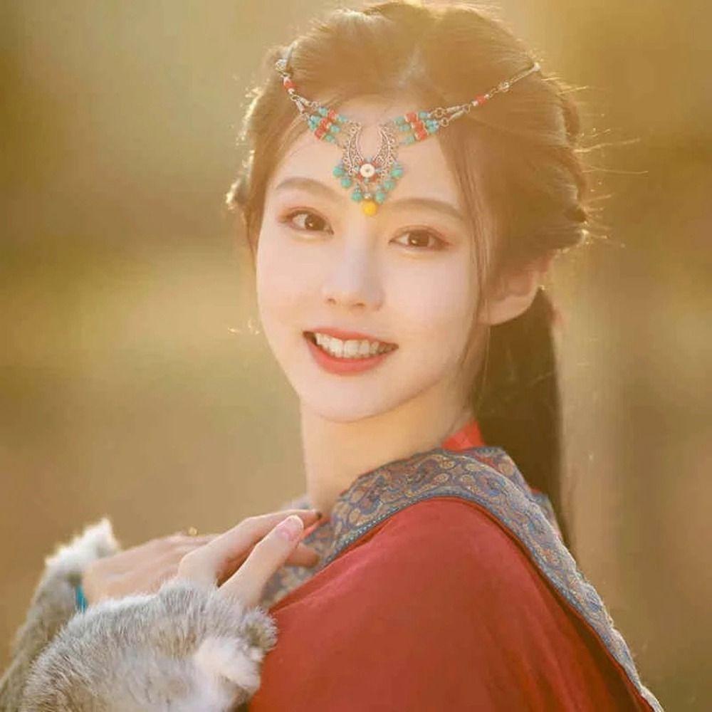 Agustina Bohemia Rantai Rambut Hadiah Elegan Untuk Gadis Anting Vintage Gaya Etnik Bando Eksotis Manik-Manik Rumbai Wanita Kepala Rantai