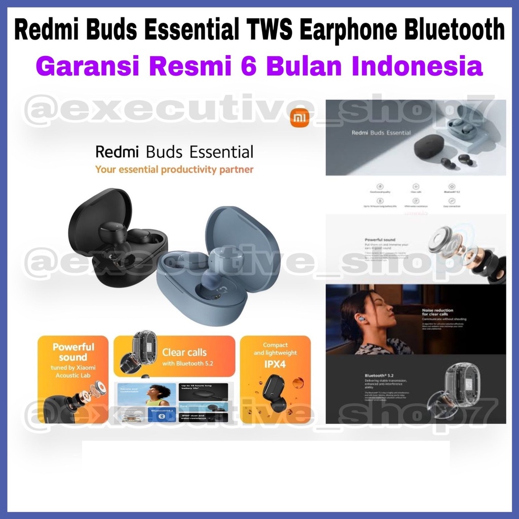 Red mi Buds Essential TWS Earphone Bluetooth Garansi Resmi 6 Bulan Indonesia