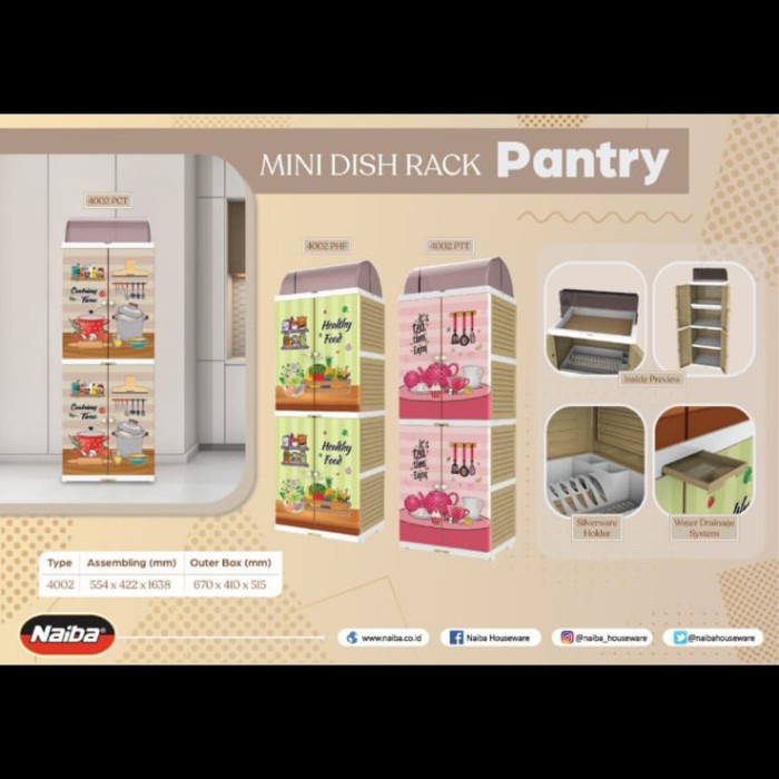 Rak Rak Piring Plastik Naiba / Tempat Piring Naiba