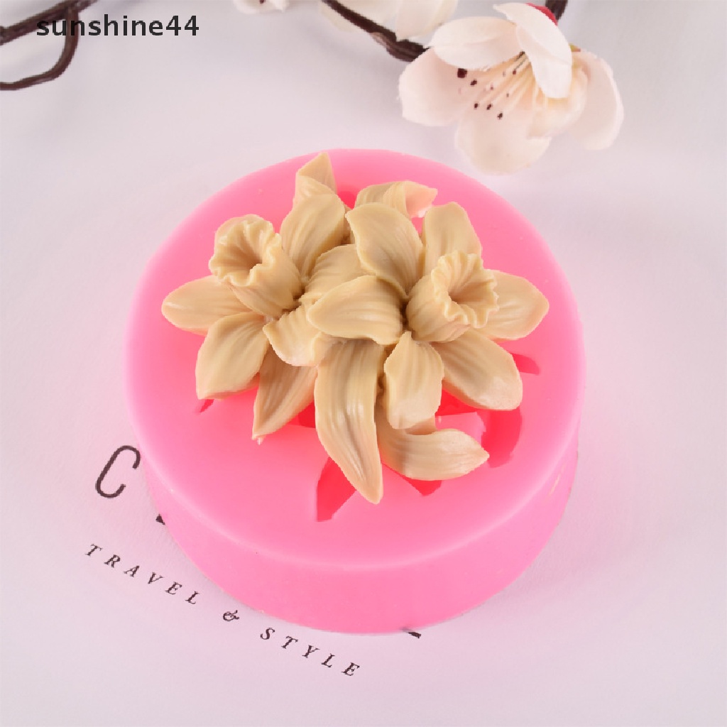 Sunshine 1Pc Lilac Rose Lily Fondant Cetakan Silikon DIY Baking Mold Gadget Dapur.