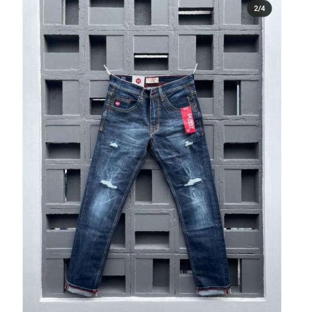 EU.08Ja23ј ◦ Celana jeans sobek panjang pria KLONINK model distro terbaru
