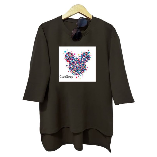 KAOS OVERSIZE WANITA DTF LOVE  LENGAN 3/4
