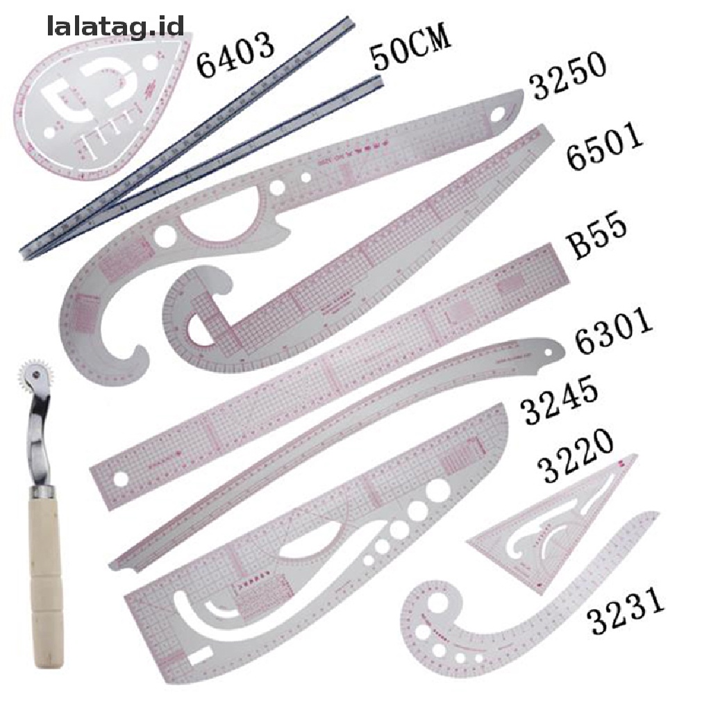 [lalatag] Curve Sewing Set Penggaris Jahit Cutg Ruler Sample Baju Metric Yard [ID]